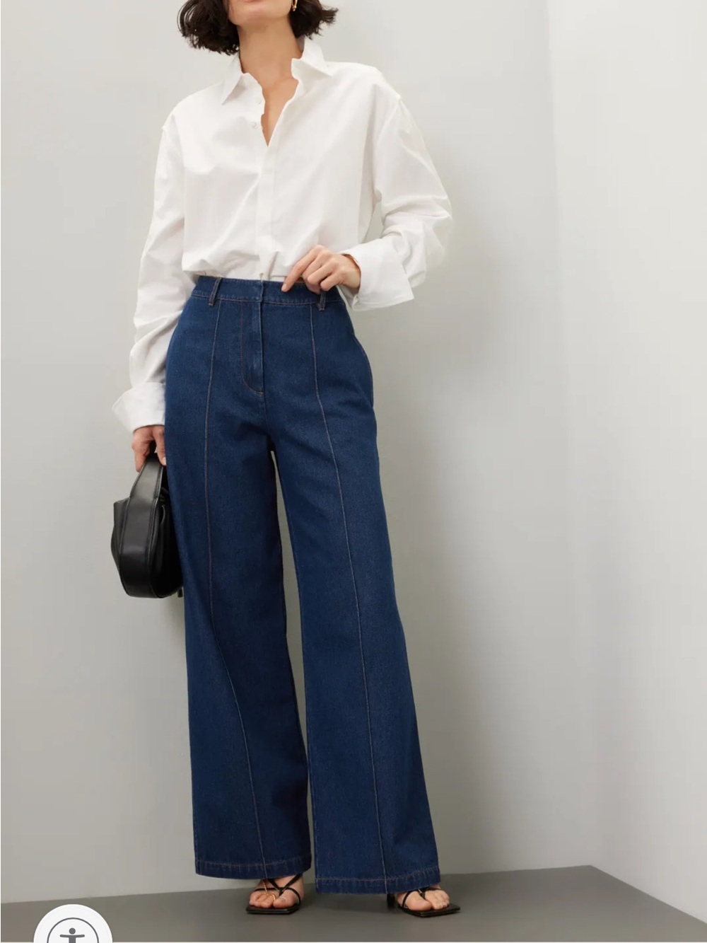 Rosetta Getty Dark Blue High-Waist Wide-Leg Jeans